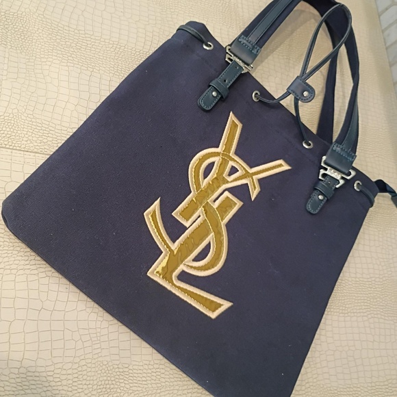 💋YSL Tote Canvas Bag *NEW - Picture 1 of 8